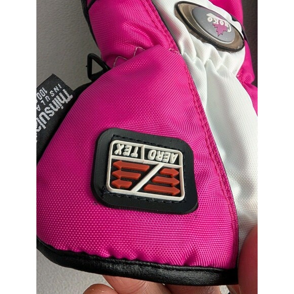 Choko Design Women's Pink Nylon Snowmobile Ski Gloves Size L Aero Tex Hot Thumb - Picture 8 of 8